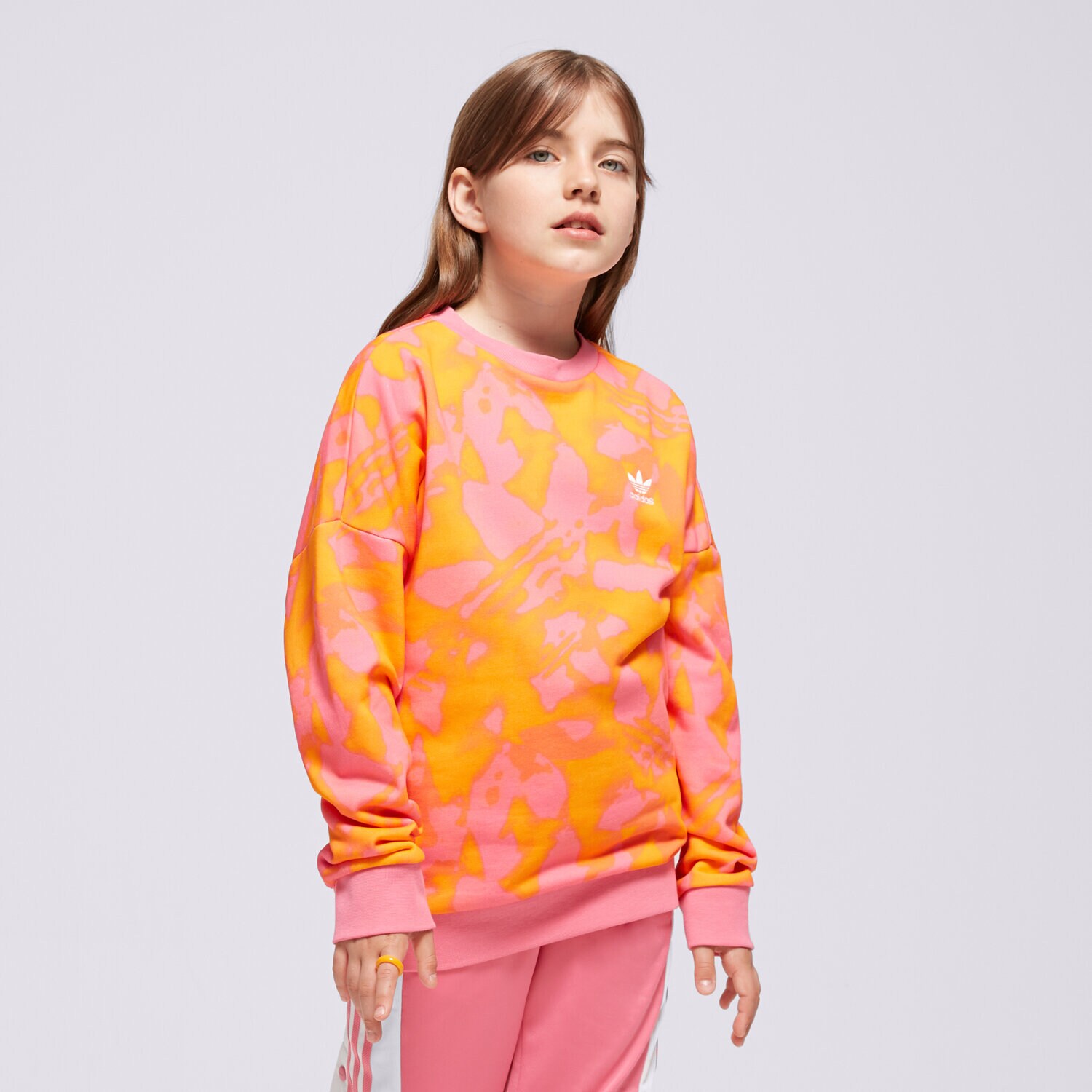 Sportowa bluza dziecięca ADIDAS BLUZA CREW GIRL IT7307 RÓŻOWY