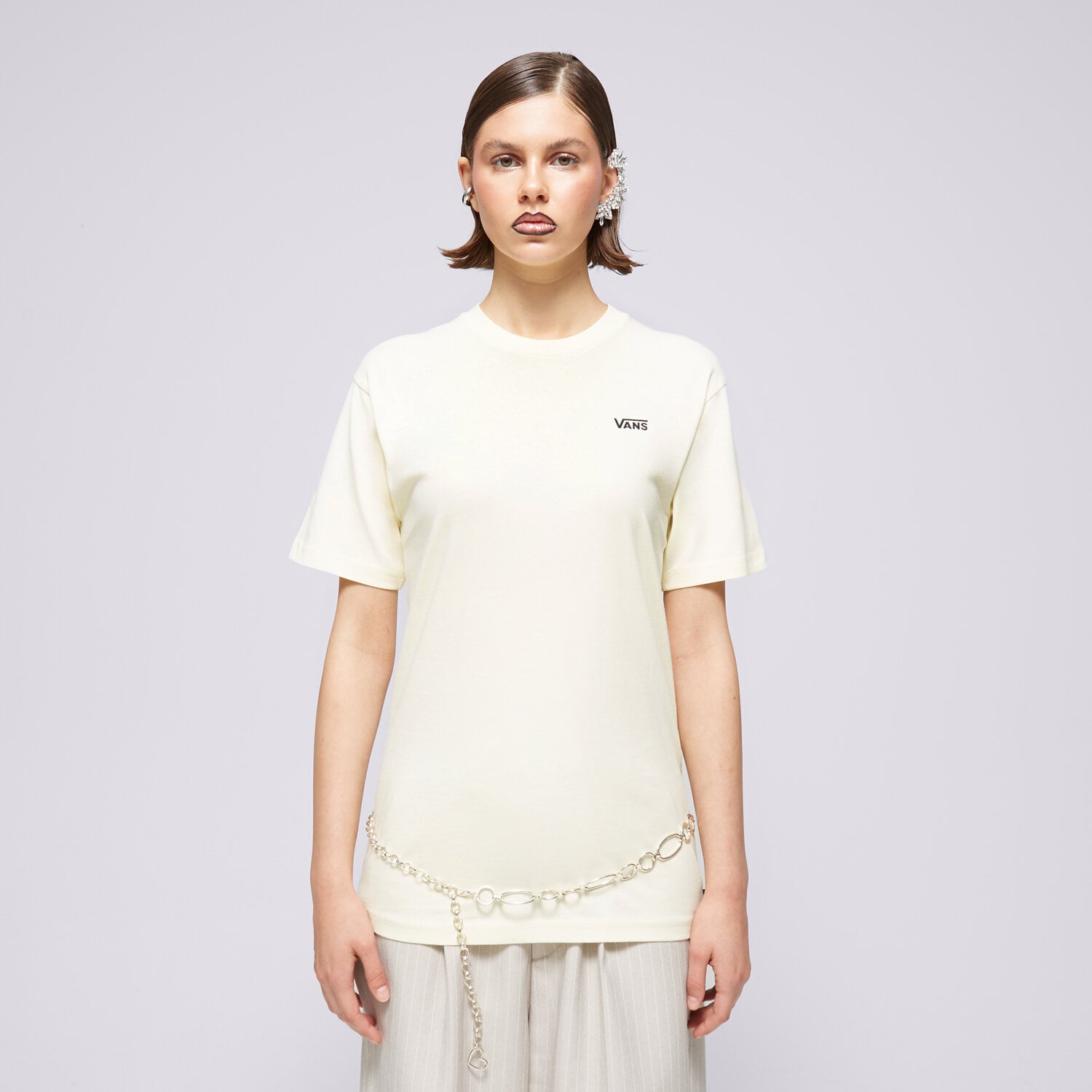 Koszulka, t-shirt damski VANS T-SHIRT LEFT CHEST LOGO VN0A7RSRCR11 ŻÓŁTY