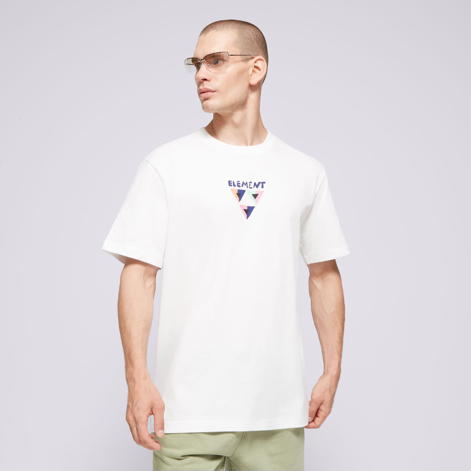 Koszulka, t-shirt sportowy męski ELEMENT T-SHIRT CONQUER SS ELYZT00398-WBB0 BIAŁY