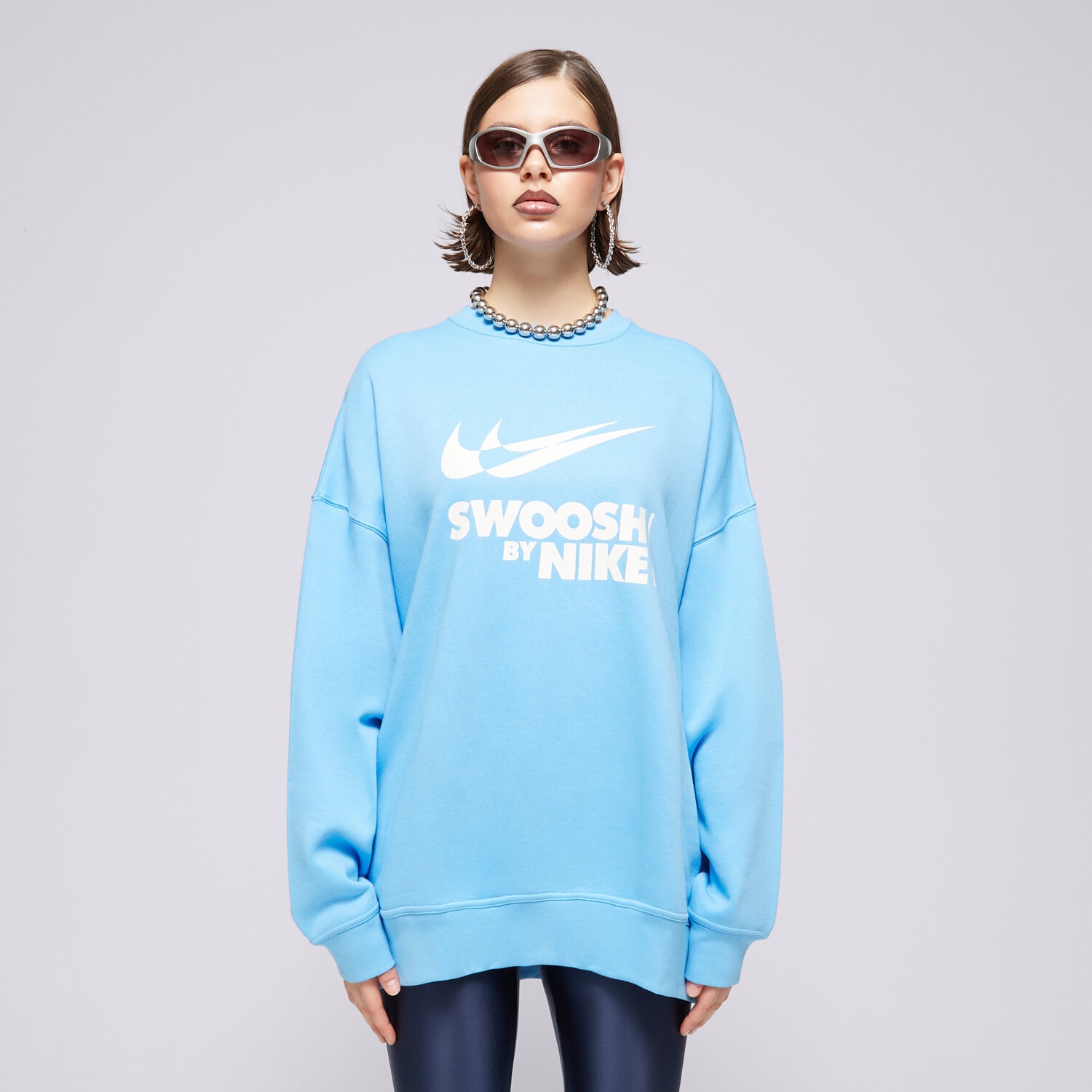 Bluza damska NIKE BLUZA W NSW FLC OS CREW GLS FZ4631-412 NIEBIESKI