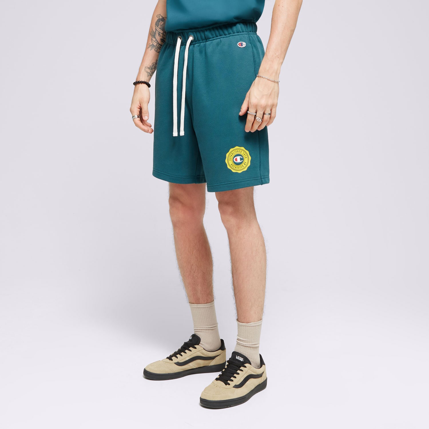 Krótkie spodenki, szorty męskie CHAMPION SZORTY BERMUDA 219850GS549 ZIELONY