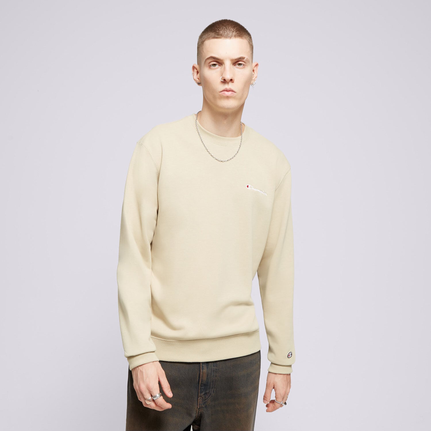 Bluza męska CHAMPION BLUZA CREWNECK 219836YS073 BEŻOWY
