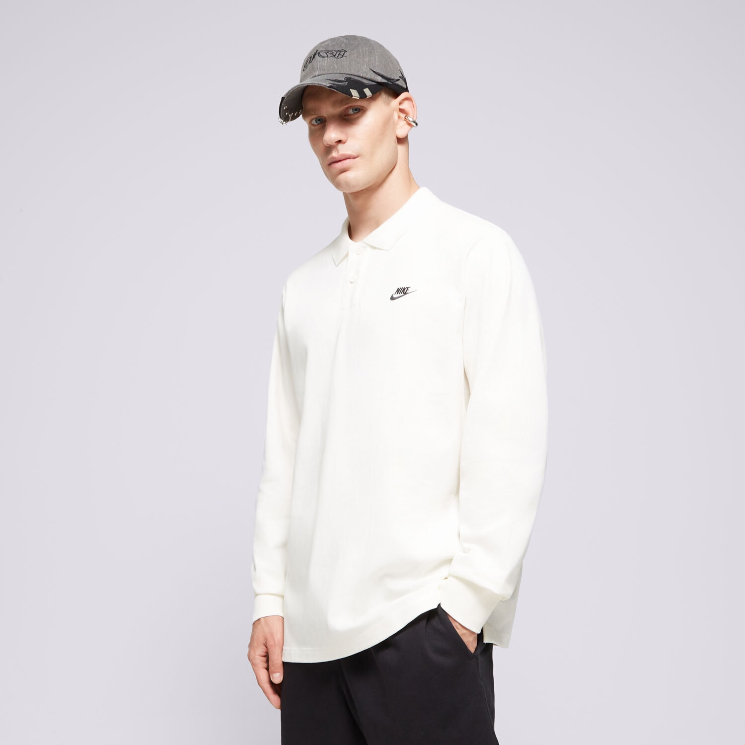 Koszulka, t-shirt sportowy męski NIKE POLO CLUB FQ3417-133 BIAŁY