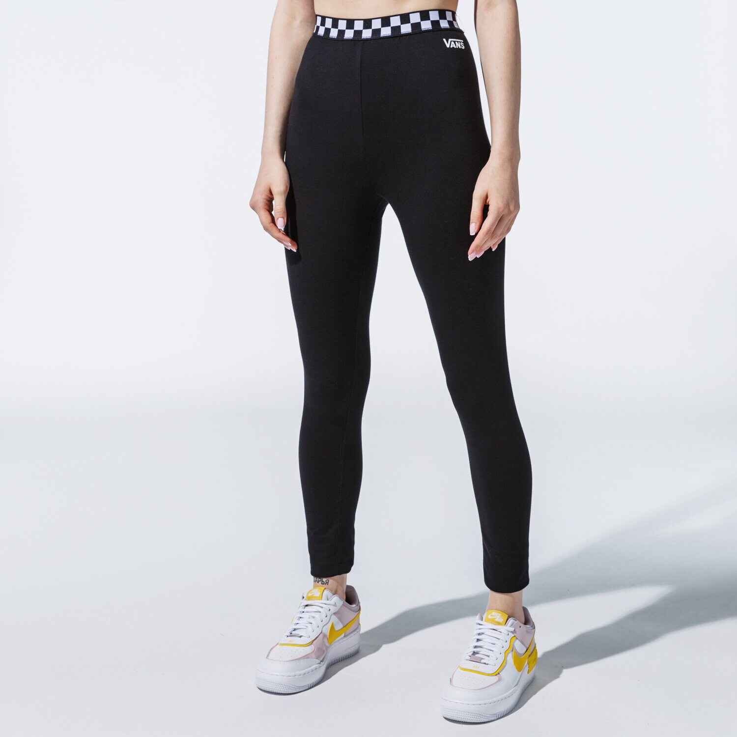 Spodnie sportowe damskie VANS LEGGINGS WM BLADEZ CHECK LEGGING BLACK VN0A5AN4BLK1 CZARNY