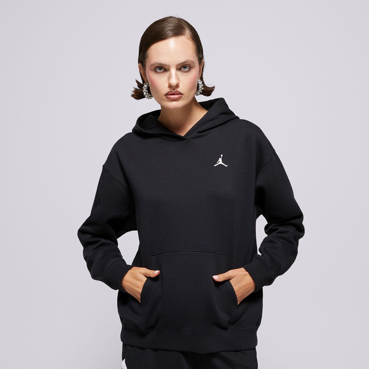 Bluza damska BLUZA Z KAPTUREM W JORDAN BRKLN FLC PO 24 FV7071-010 CZARNY