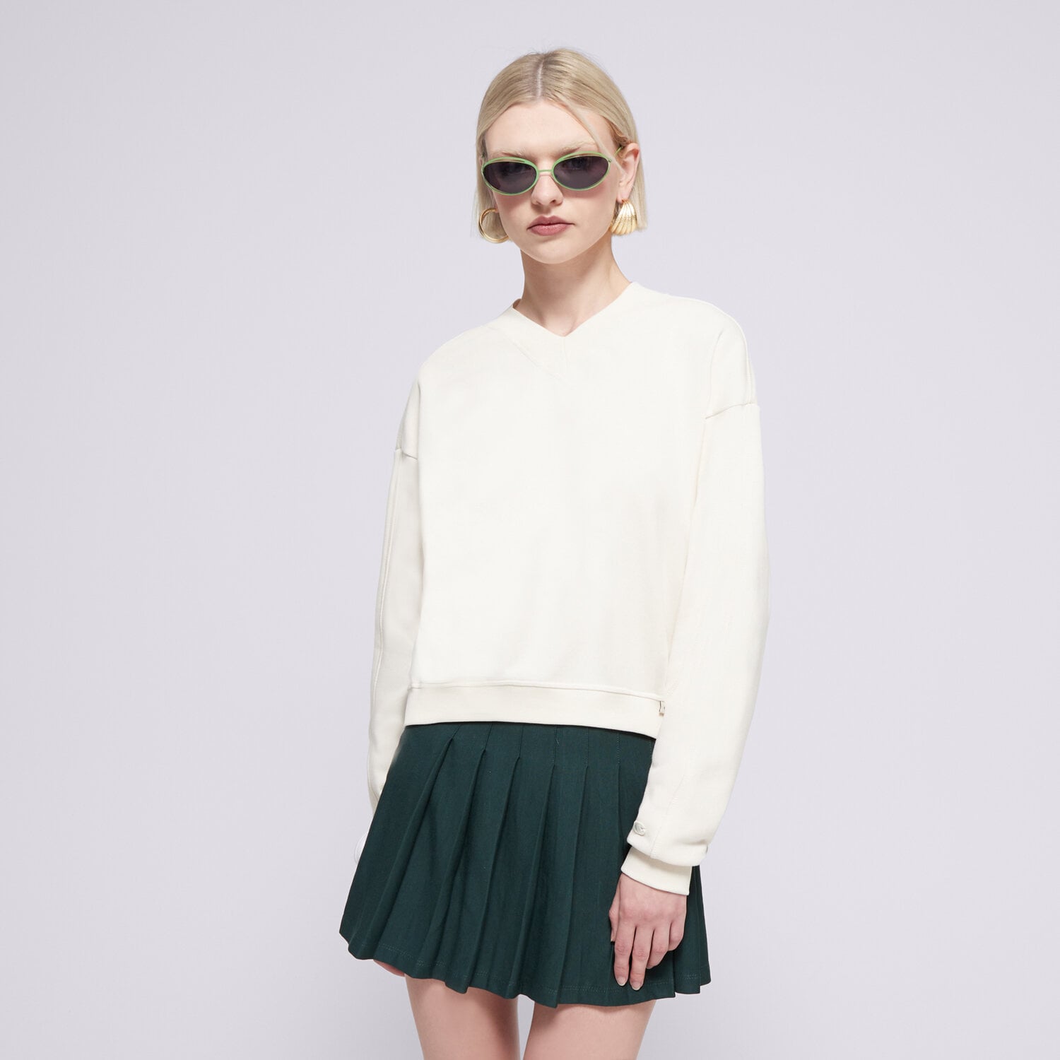 Bluza damska CHAMPION BLUZA CREWNECK CROPTOP-ECO FUTURE E10007YS137 BEŻOWY