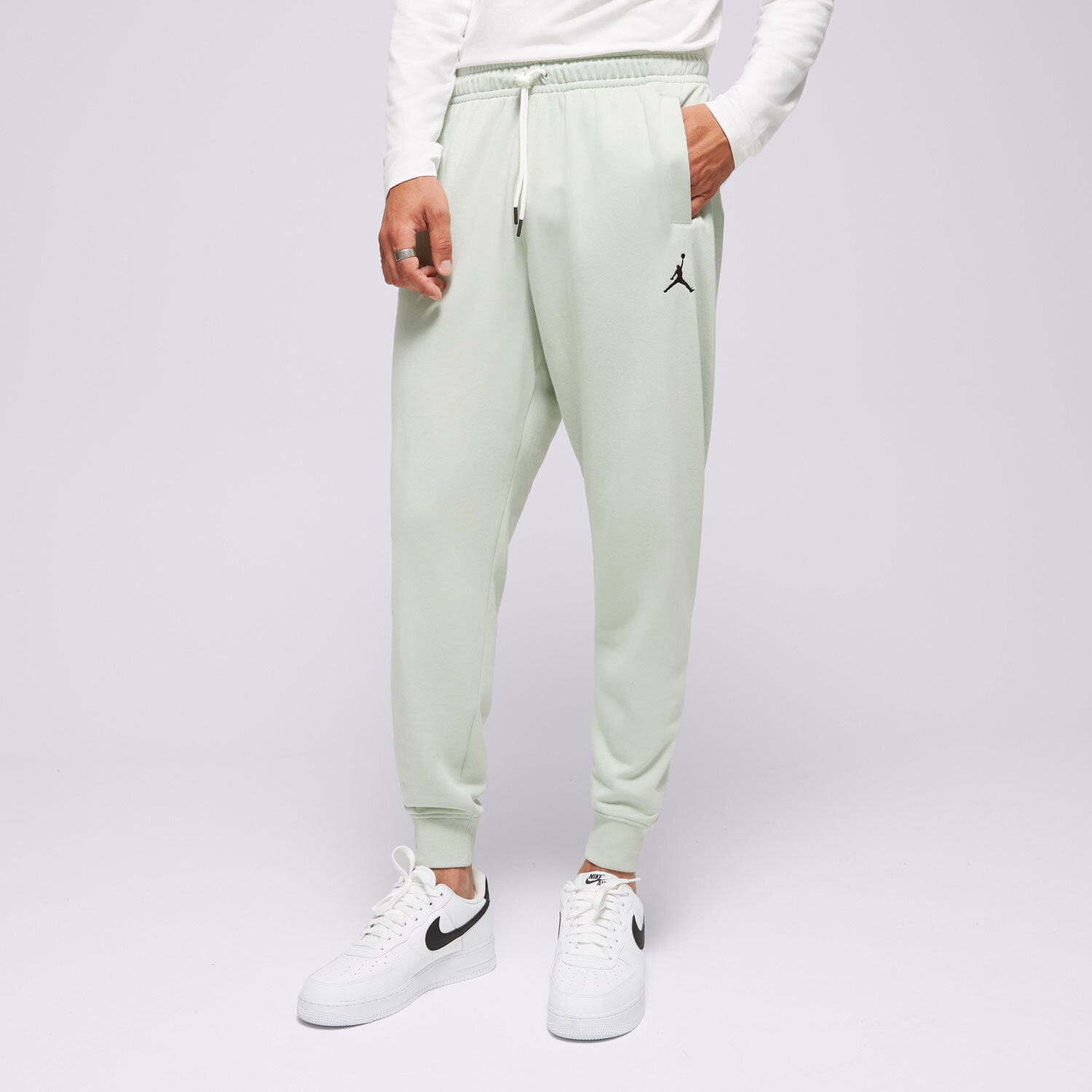 Spodnie sportowe męskie JORDAN SPODNIE M J FLT MVP LTWT FLC PANT FN4669-005 miętowy