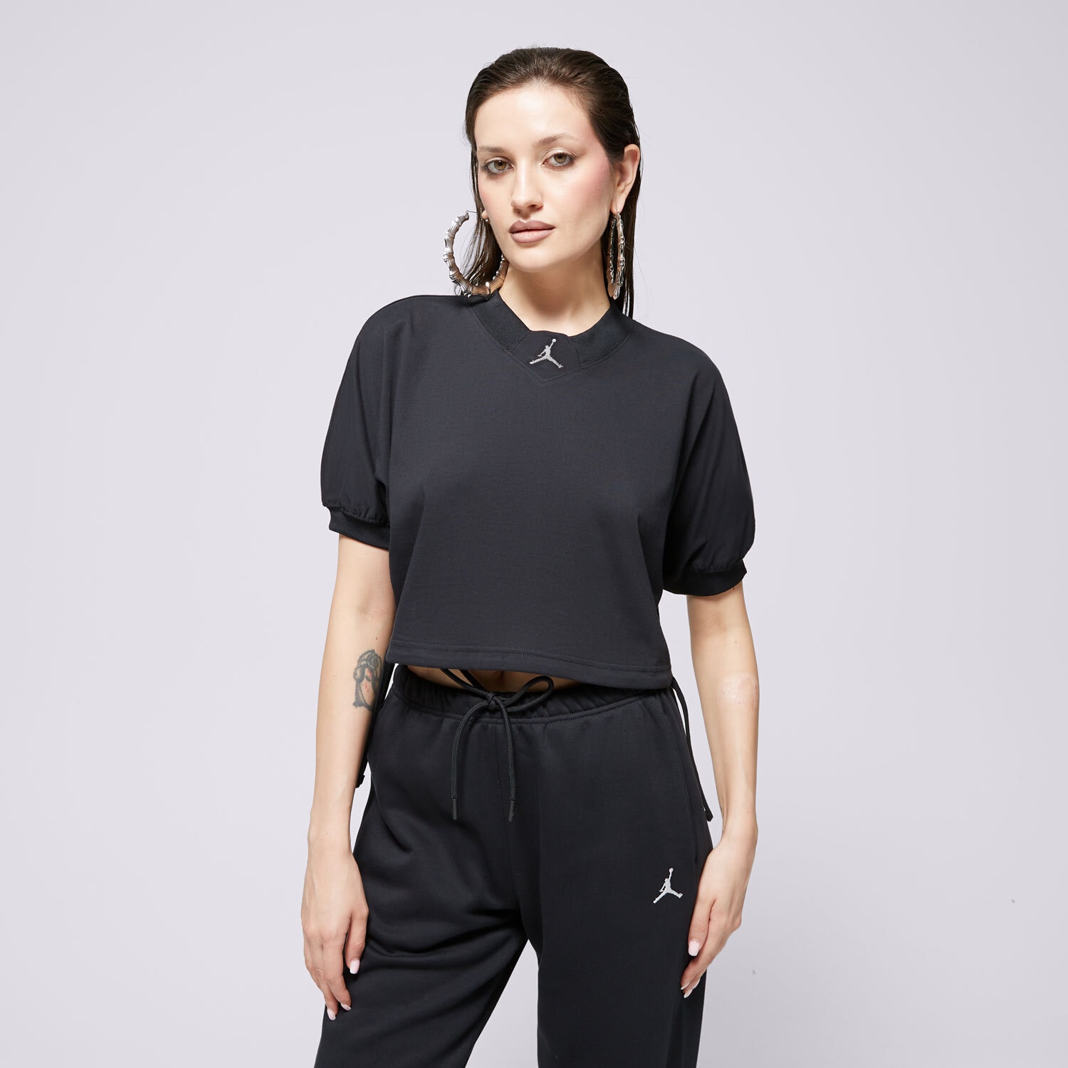 Koszulka, t-shirt damski JORDAN T-SHIRT W J SS KNIT SLD TOP FN5727-010 CZARNY