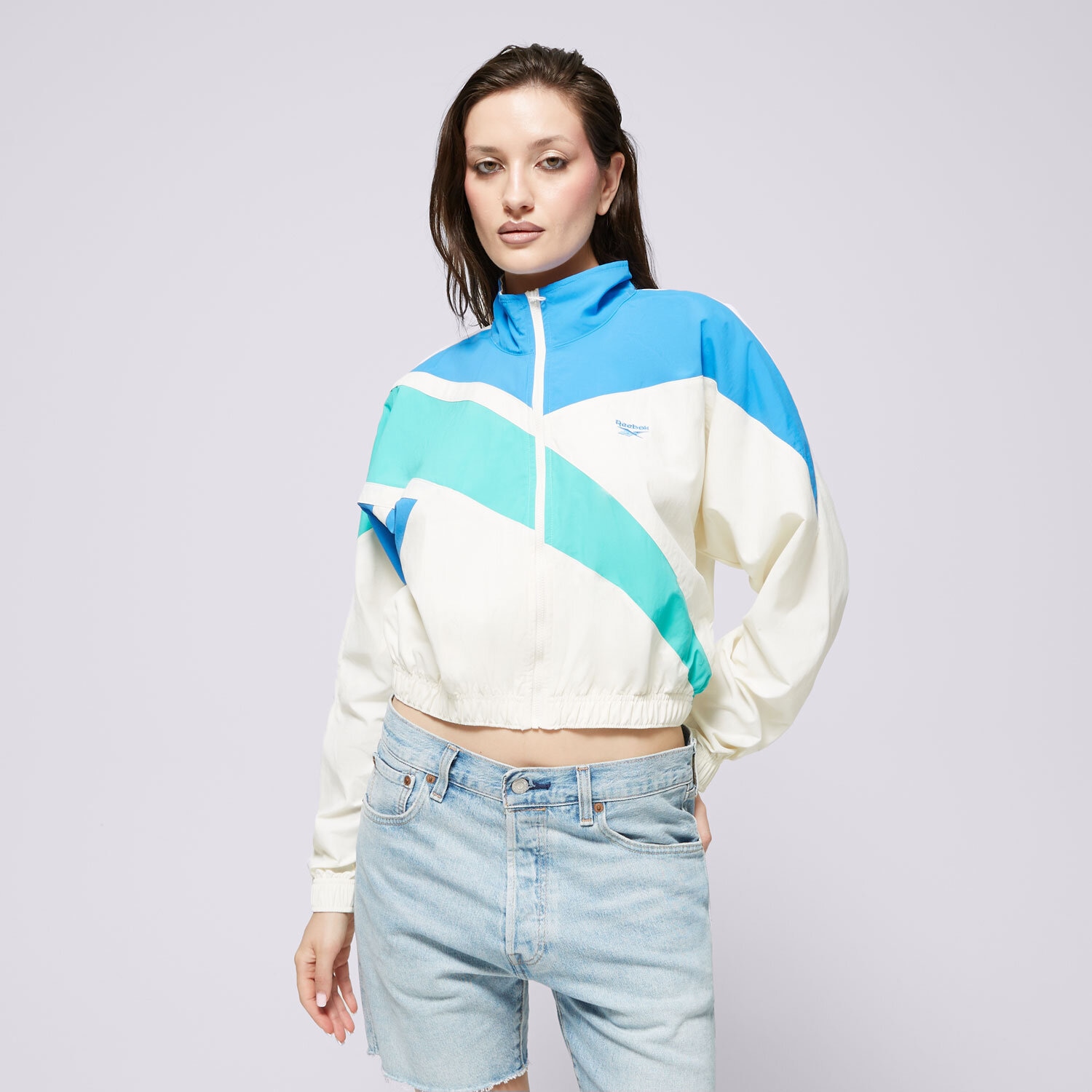 Kurtka wiosenna / jesienna damska REEBOK KURTKA CL FR TRACK TOP 100206055 BIAŁY