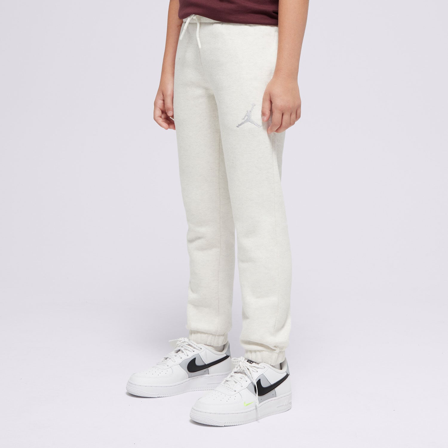 Sportowe spodnie dziecięce JORDAN SPODNIE ICON PLAY FLC PANT GIRL G 45C696-W6N BEŻOWY