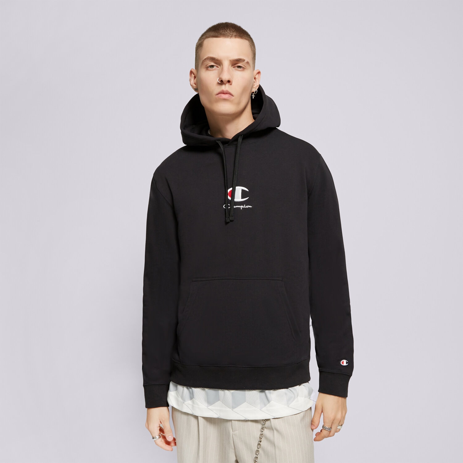 Bluza męska CHAMPION BLUZA Z KAPTUREM HOODED SWEATSHIRT 219845KK001 CZARNY