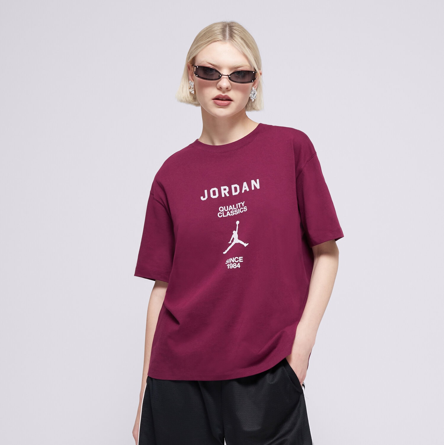 Koszulka, t-shirt damski T SHIRT W JORDAN SS GF GFX TEE JQC FZ0617-610 BORDOWY