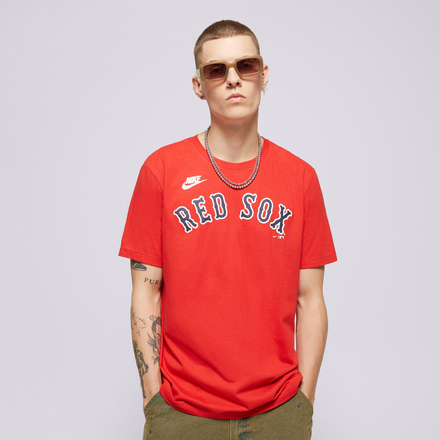 Koszulka, t-shirt sportowy męski NIKE T-SHIRT BOSTON RED SOX MLB N199-62Q-R36-0B5 CZERWONY