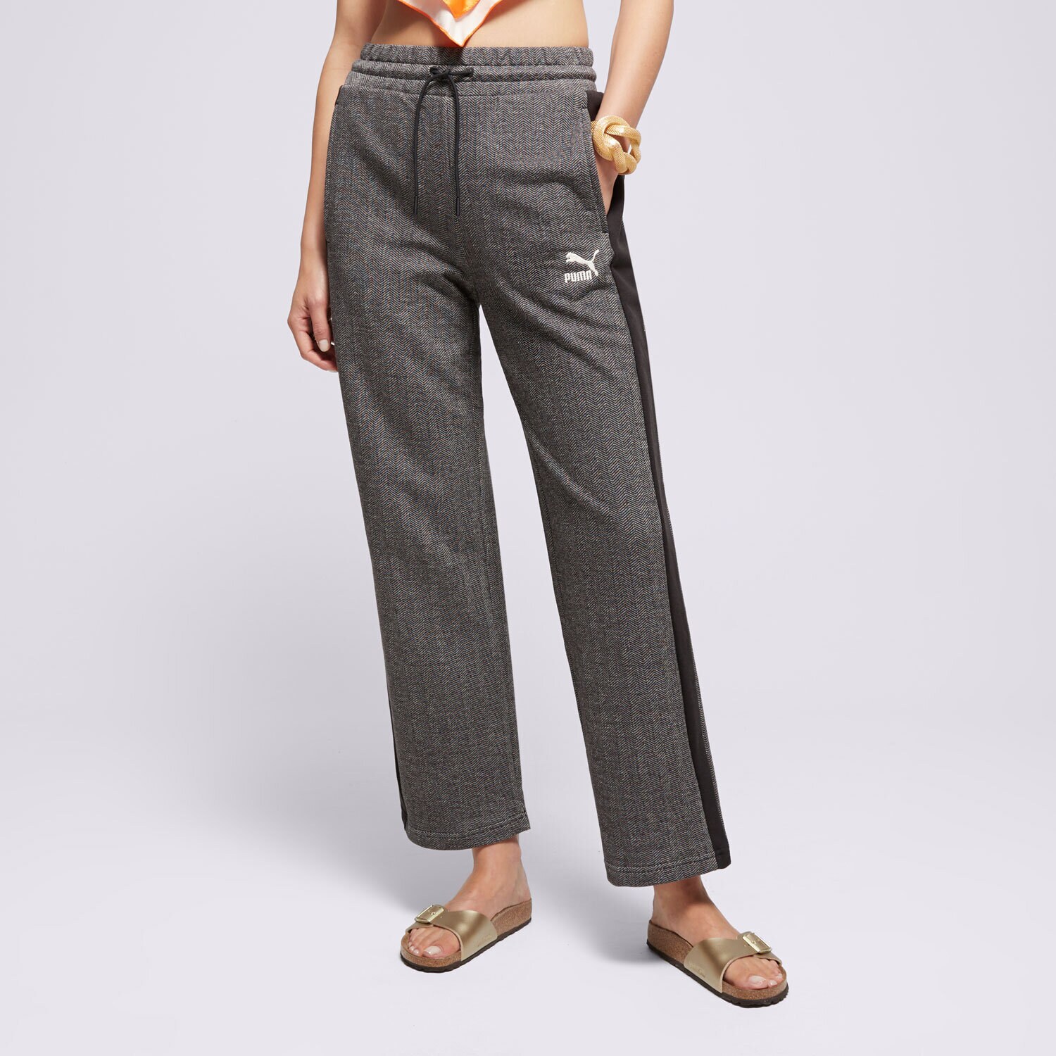 Spodnie sportowe damskie PUMA SPODNIE T7 HIGH WAIST TRACK PANTS 626798 01 BEŻOWY