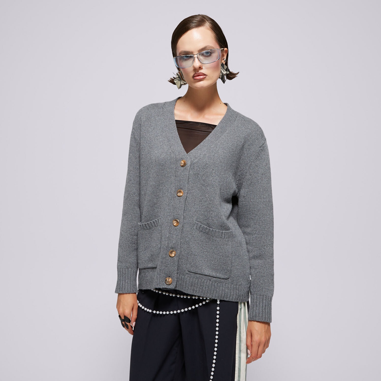 Bluza damska LEVI'S SWETER BOYFRIEND POCKET CARDI GREYS 000O0-0002 SZARY