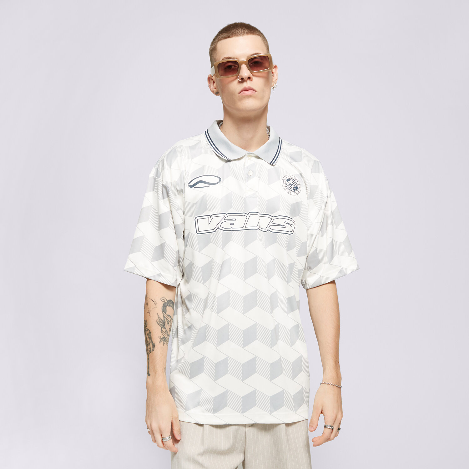 Koszulka, t-shirt sportowy męski VANS POLO RIGSBY SOCCER SS POLO VN000HDUFS81 BIAŁY