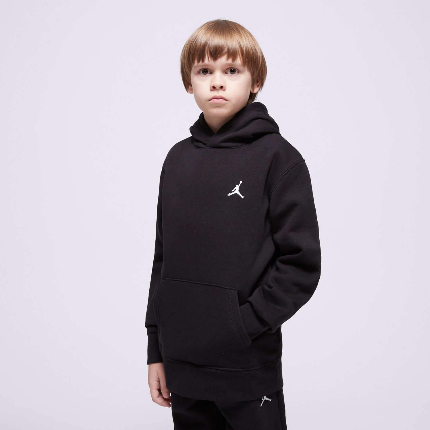 Sportowa bluza dziecięca JORDAN BLUZA JDB MJ BROOKLYN FLC PO BOY 95D232-023 CZARNY