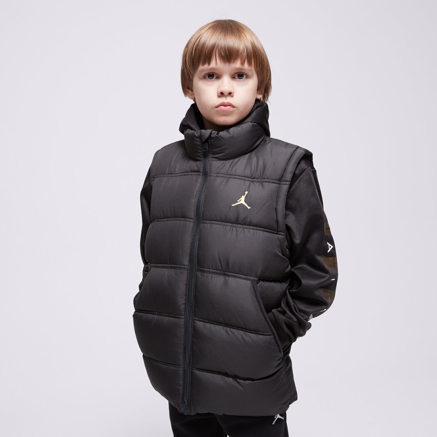 Dziecięca kurtka przejściowa (wiosenna/jesienna) JORDAN KURTKA ZIMOWA JDB 2 FER JKT BOY 95D191-K5X CZARNY