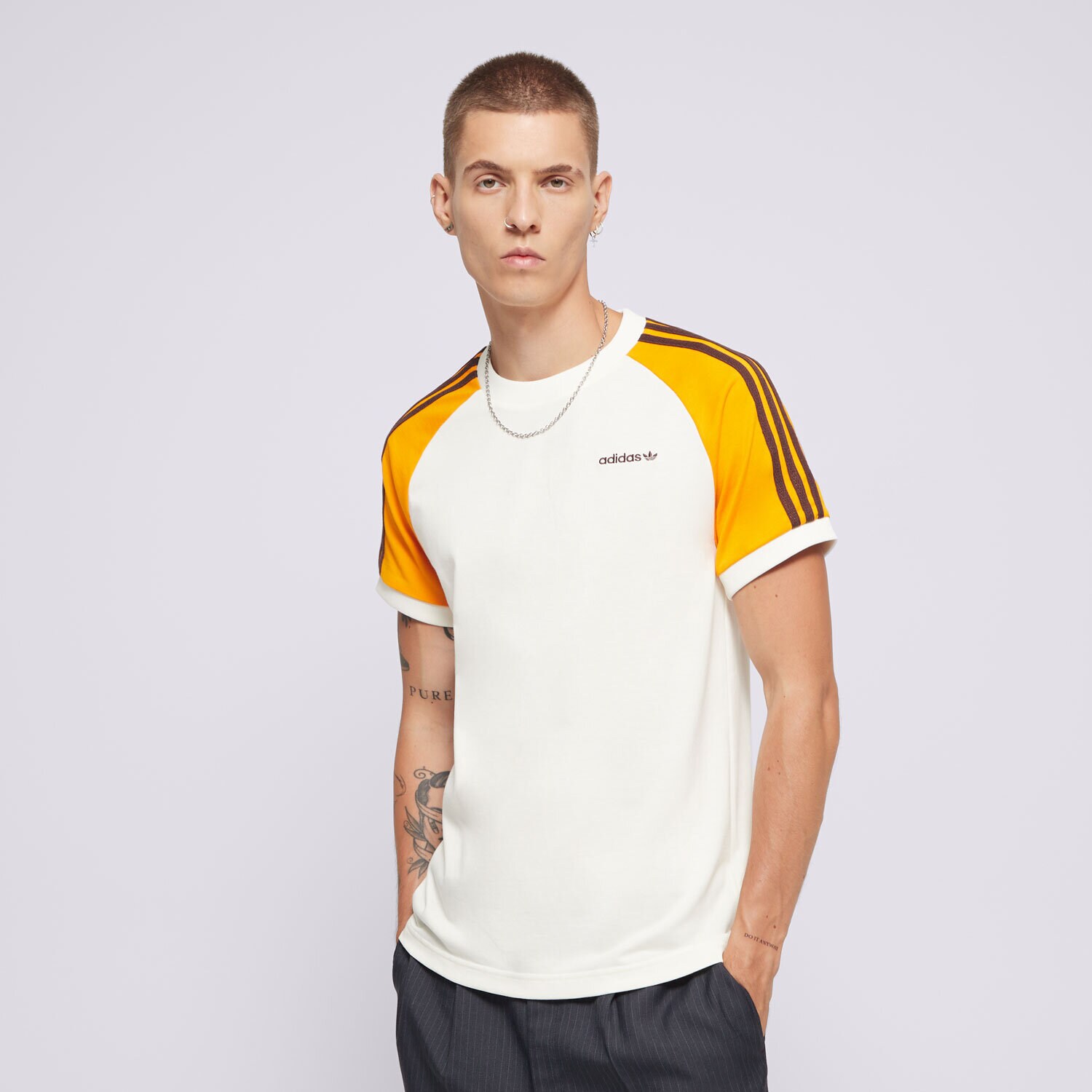 Koszulka, t-shirt sportowy męski ADIDAS T-SHIRT 80S 3S TEE JC6511 BEŻOWY