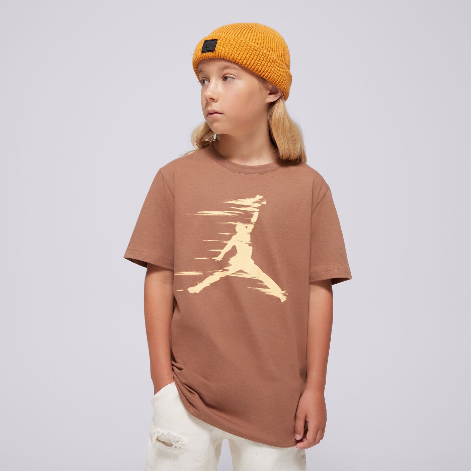 Koszulka, t-shirt dla dzieci JORDAN T-SHIRT JDB MVP MOTION JUMPMAN SS TEE BOY 95D262-X1I BRĄZOWY