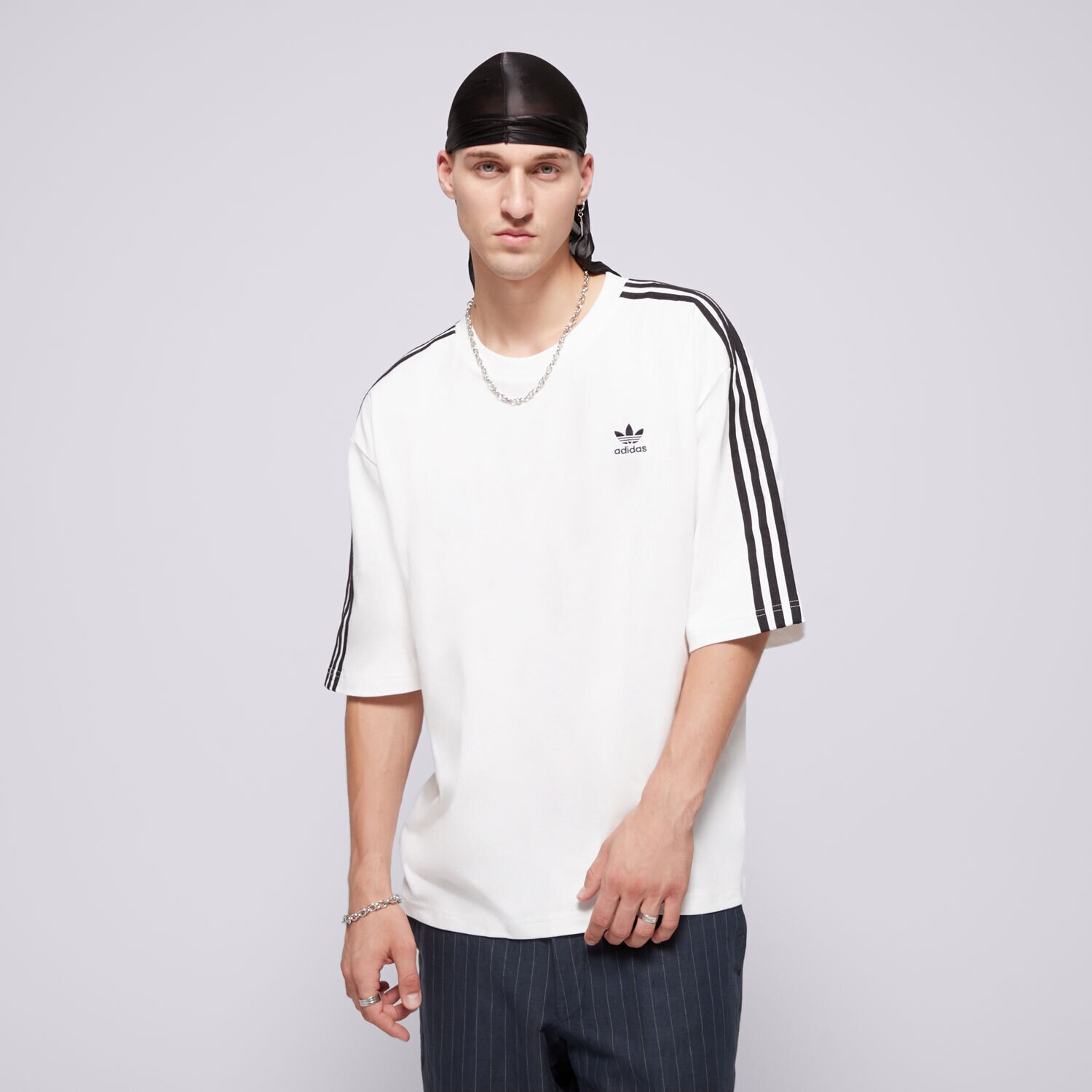 Koszulka, t-shirt sportowy męski ADIDAS T-SHIRT OVERSIZE TEE IZ2474 BIAŁY