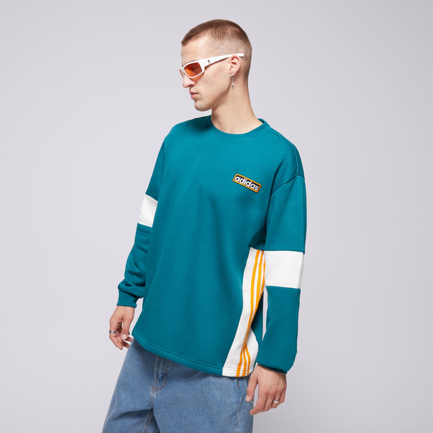 Bluza męska ADIDAS BLUZA ADIBREAK CREW IW5813 ZIELONY