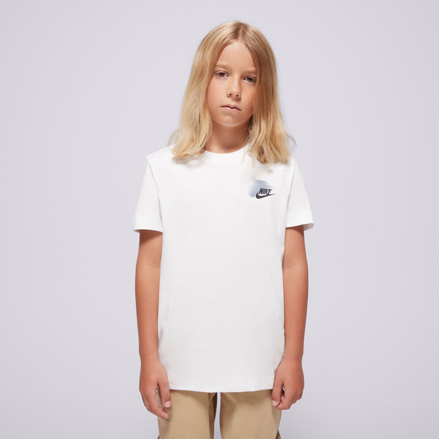 Koszulka, t-shirt dla dzieci NIKE T-SHIRT B NSW SI GRAPHIC TEE BOY HM4338-100 BIAŁY