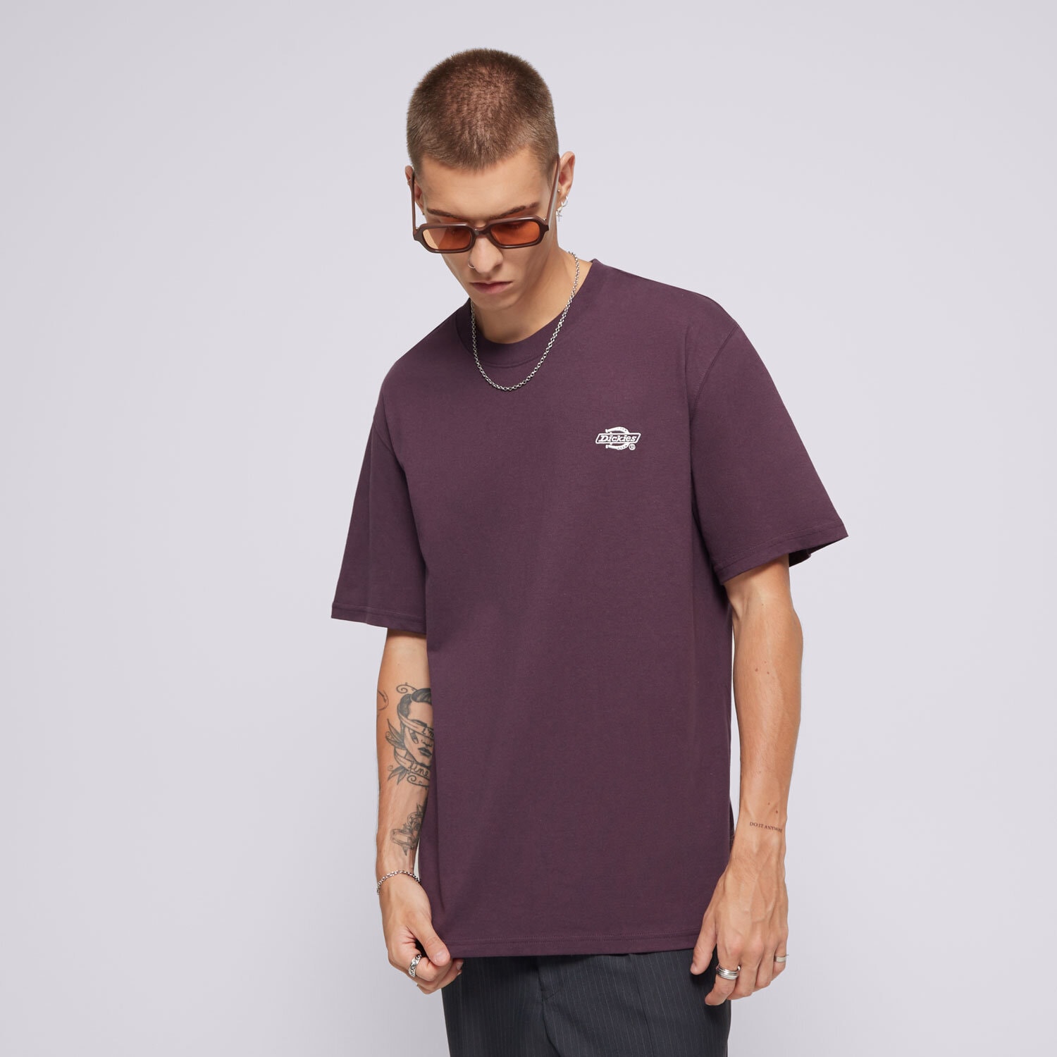 Koszulka, t-shirt sportowy męski DICKIES T-SHIRT SUMMERDALE SS TEE DK0A4YAIJ561 FIOLETOWY