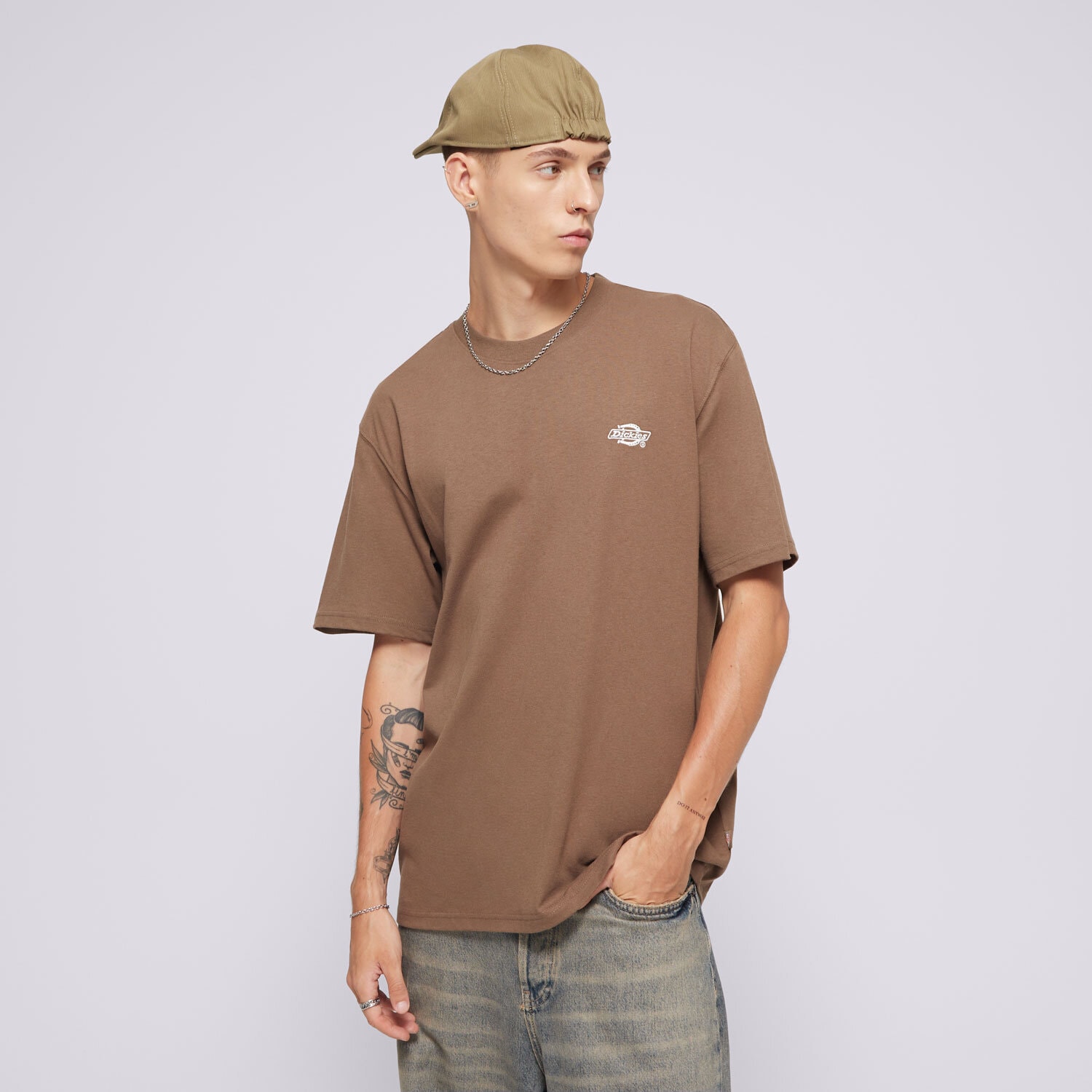 Koszulka, t-shirt sportowy męski DICKIES T-SHIRT SUMMERDALE SS TEE DK0A4YAIMR11 BRĄZOWY