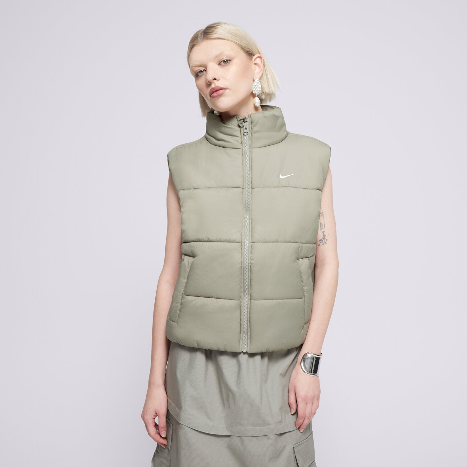 Bezrękawniki damskie sportowe NIKE BEZRĘKAWNIK W NSW TF SYNFL NK CLSC VEST FZ5922-320 KHAKI