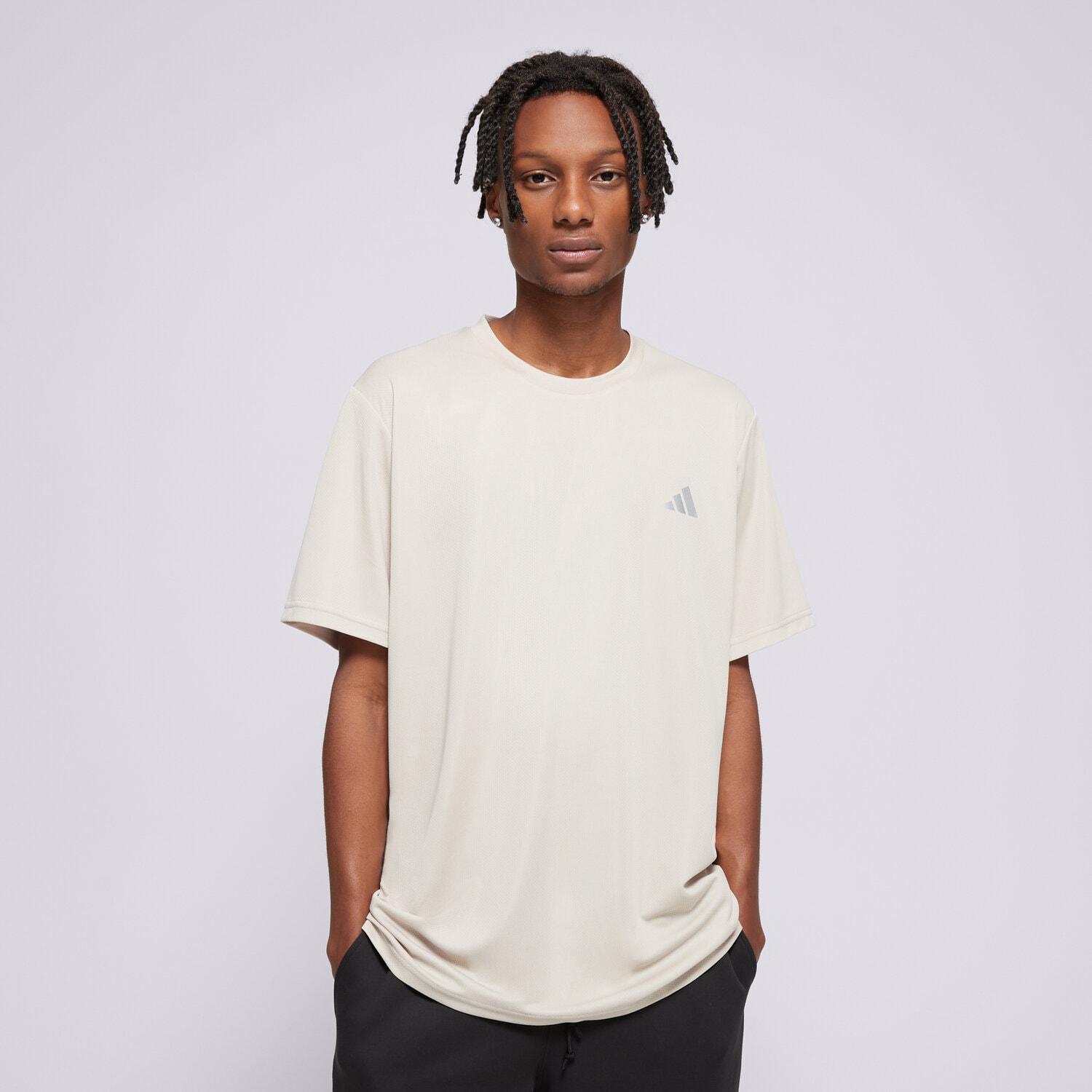 Koszulka, t-shirt sportowy męski ADIDAS T-SHIRT SML GRAPH TEE STONE JN6802 KHAKI