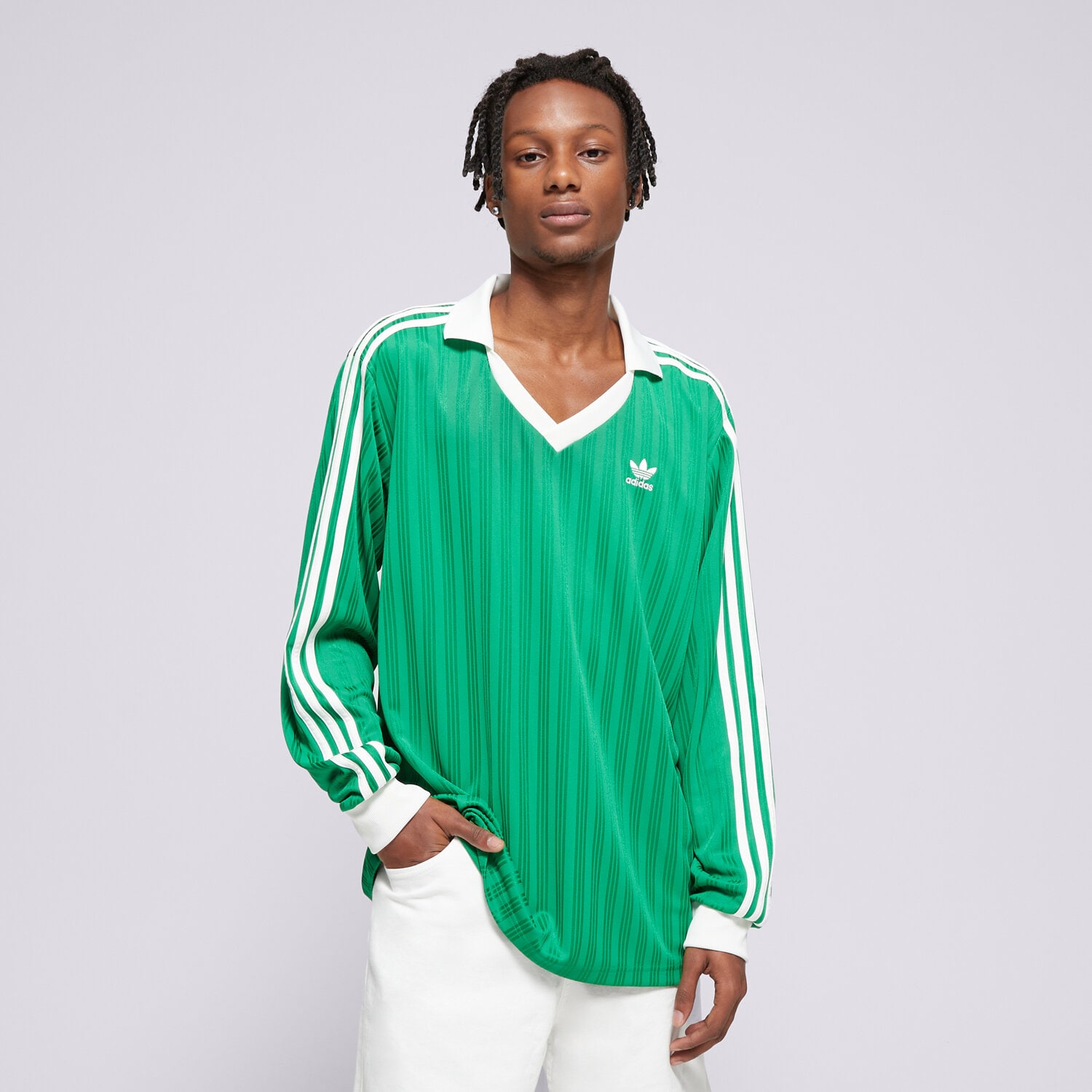 Koszulka, t-shirt sportowy męski ADIDAS T-SHIRT PIQUE LS IX5225 ZIELONY