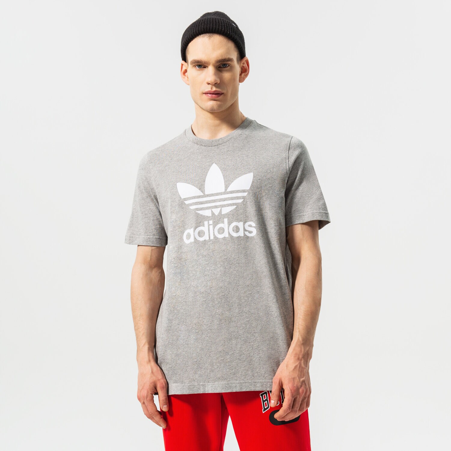 Koszulka, t-shirt sportowy męski ADIDAS T-SHIRT TREFOIL T-SHIRT H06643 SZARY