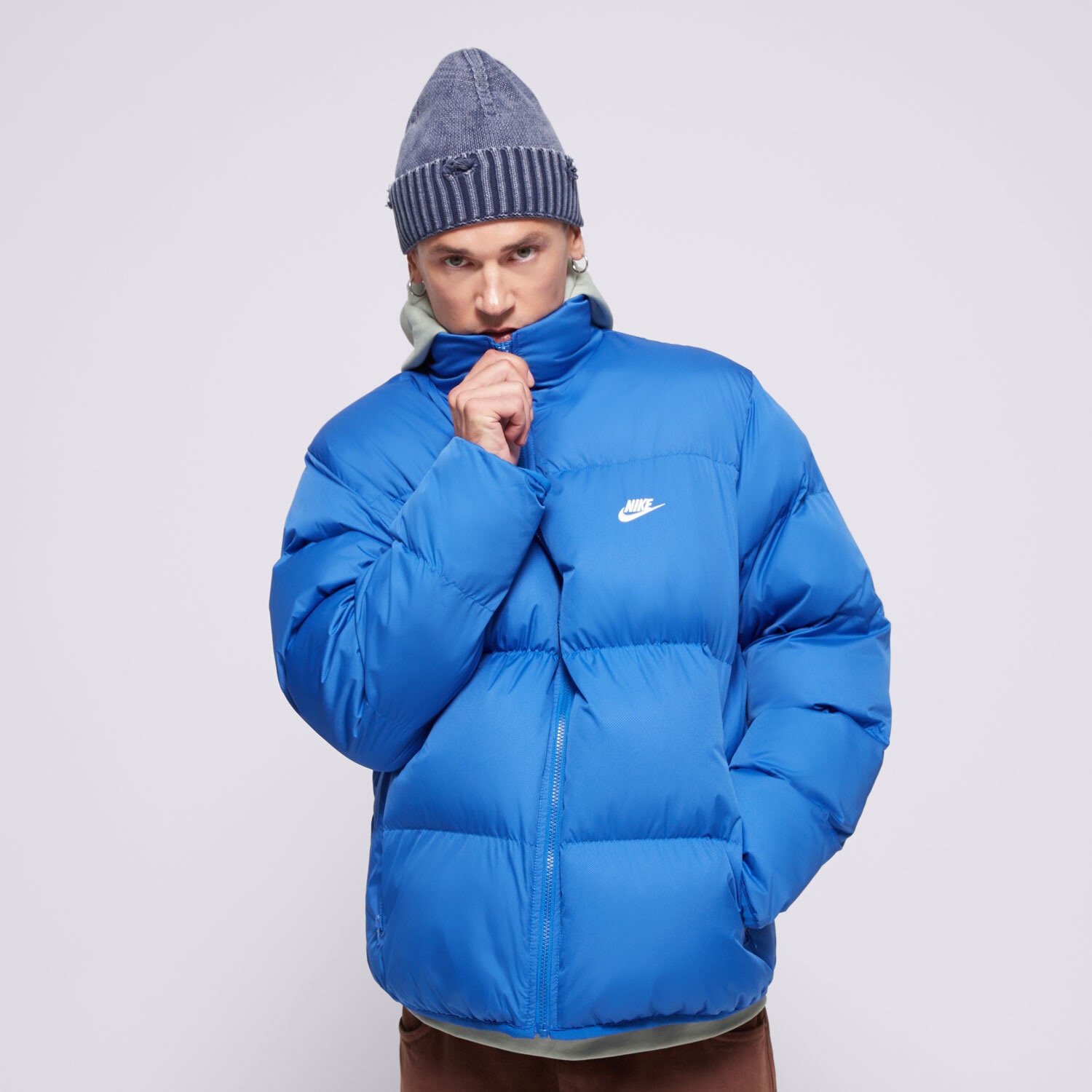 Kurtka zimowa męska NIKE KURTKA ZIMOWA M NK CLUB PUFFER JKT FB7368-480 NIEBIESKI