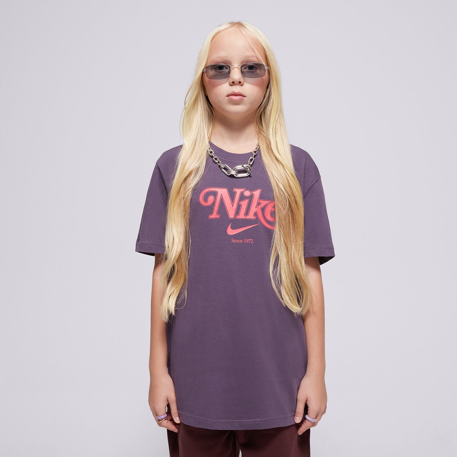 Koszulka, t-shirt dla dzieci NIKE T-SHIRT G NSW TREND BF TEE GIRL HM0528-573 GRANATOWY