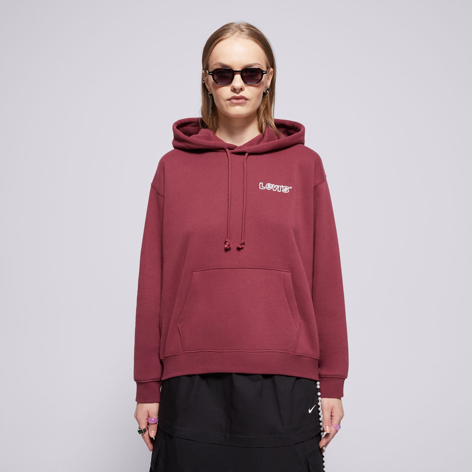Bluza damska LEVI'S BLUZA Z KAPTUREM GRAPHIC EVERYDAY HOODIE REDS A8801-0009 BORDOWY