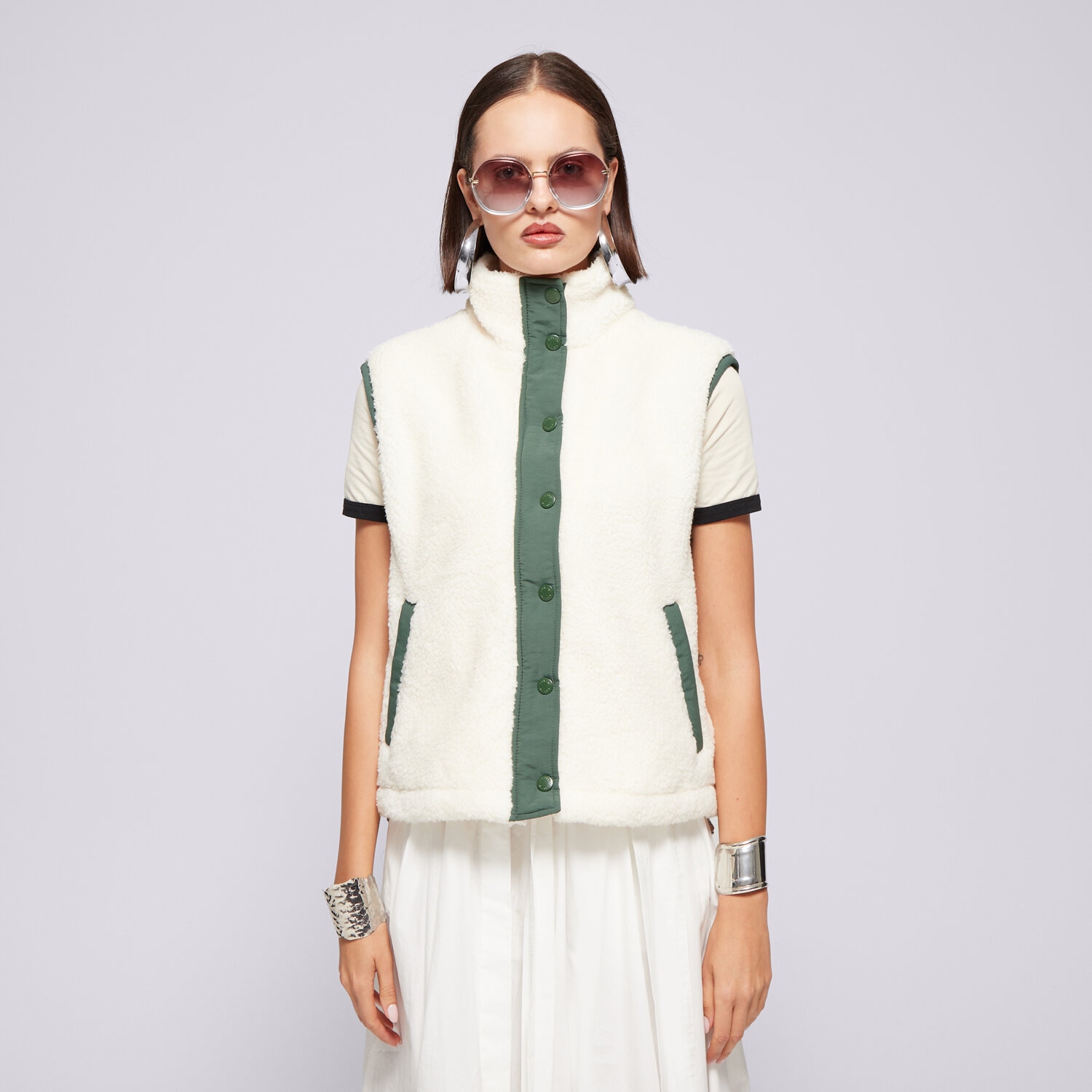 Bezrękawniki damskie sportowe LEVI'S BEZRĘKAWNIK RAMSEY SHERPA VEST NEUTRALS A9340-0000 BEŻOWY