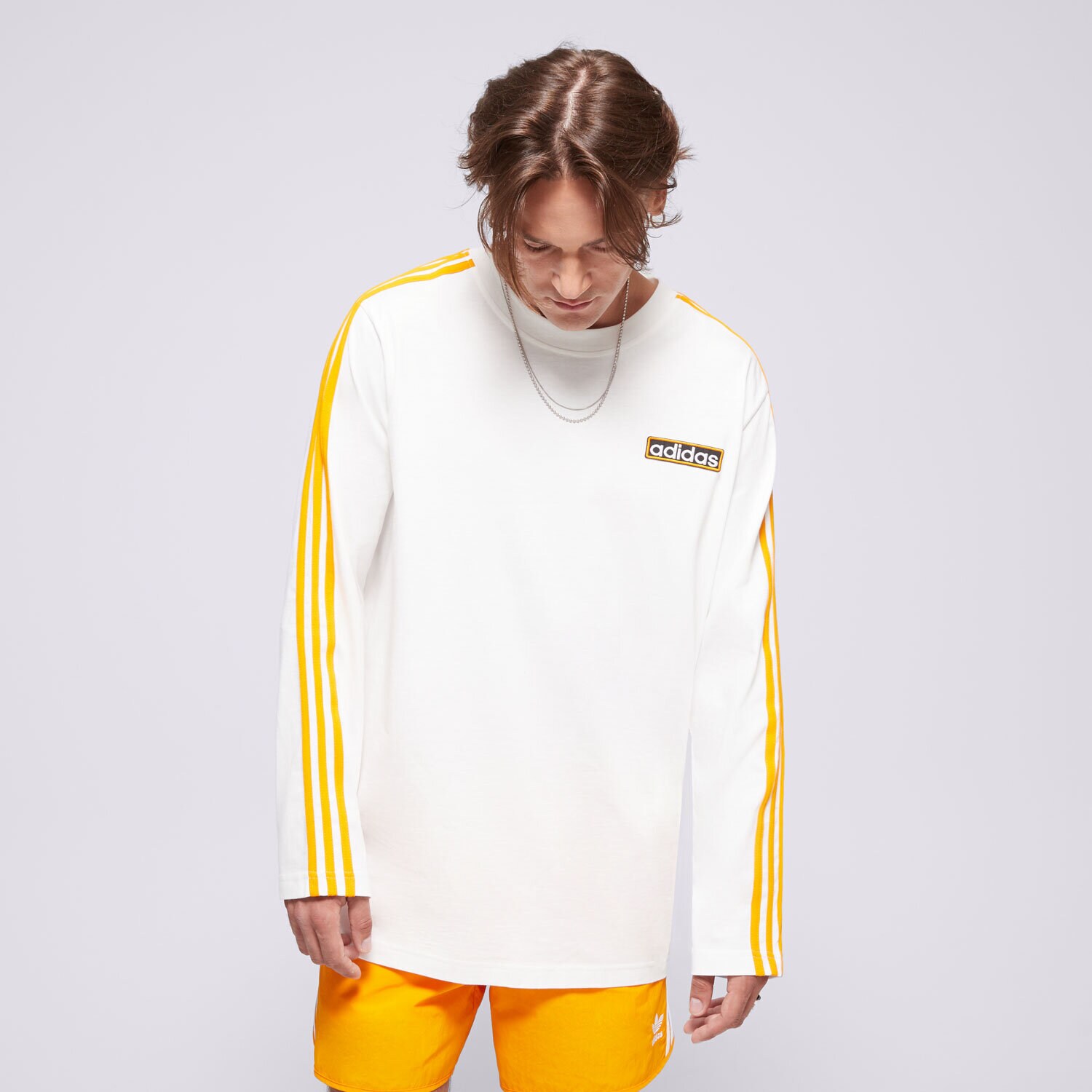 Koszulka, t-shirt sportowy męski ADIDAS T-SHIRT ADIBREAK LS TEE IW5808 BIAŁY