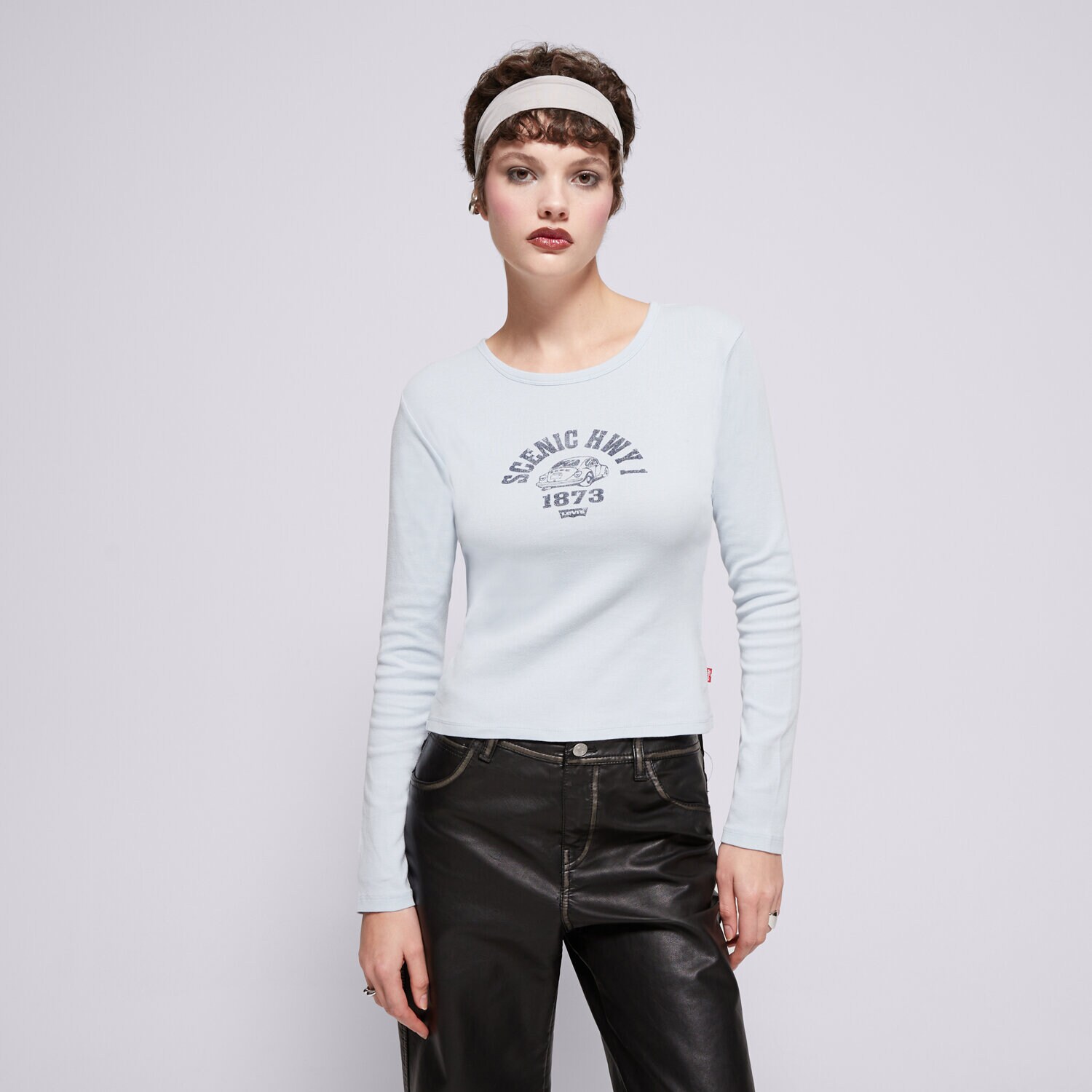 Koszulka, t-shirt damski LEVI'S T-SHIRT GRAPHIC LS RICKIE TEE BLUES A0459-0010 NIEBIESKI