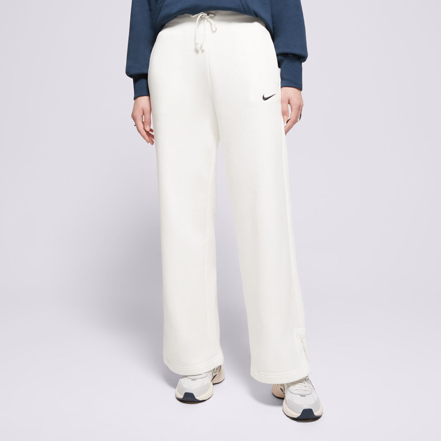 Spodnie sportowe damskie NIKE SPODNIE W NSW PHNX FLC HR PANT WIDE DQ5615-133 BIAŁY