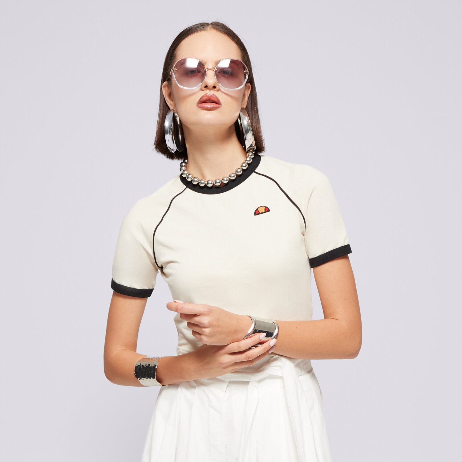 Koszulka, t-shirt damski ELLESSE T-SHIRT CHEVALIER TEE BEIGE SGX20927214 BEŻOWY