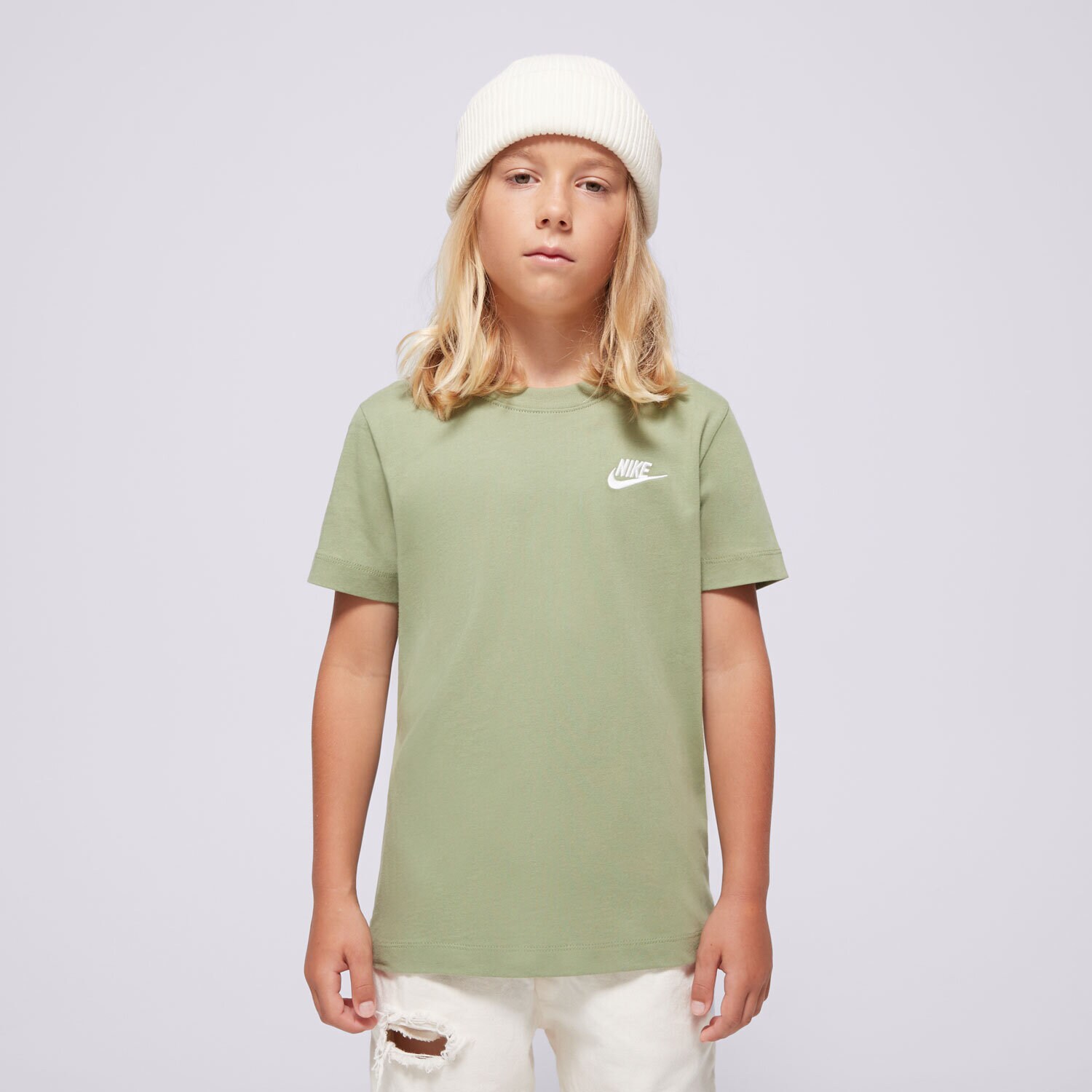 Koszulka, t-shirt dla dzieci NIKE T-SHIRT K NSW TEE EMB FUTURA LBR BOY FZ5177-386 KHAKI