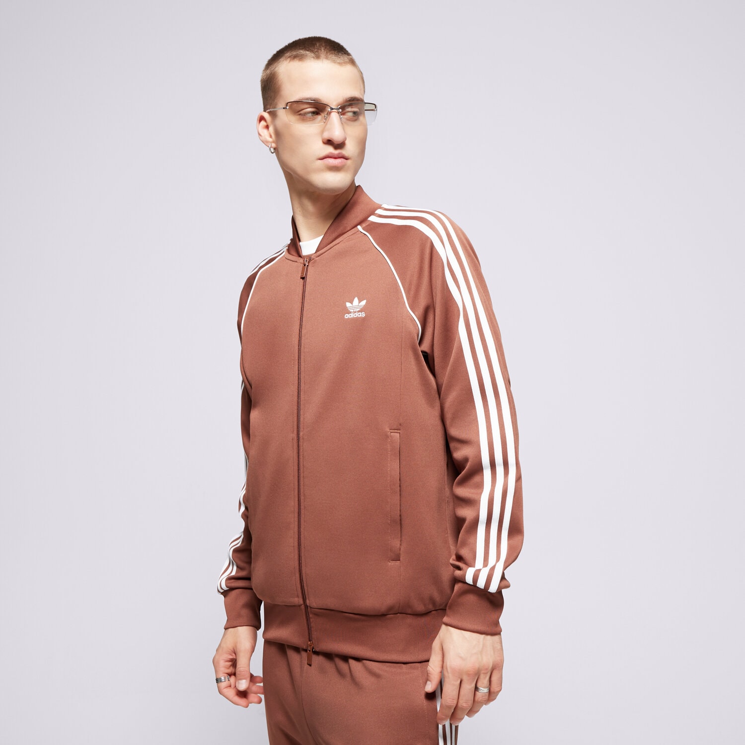 Bluza męska ADIDAS BLUZA ROZPINANA SST TT IY9855 BRĄZOWY
