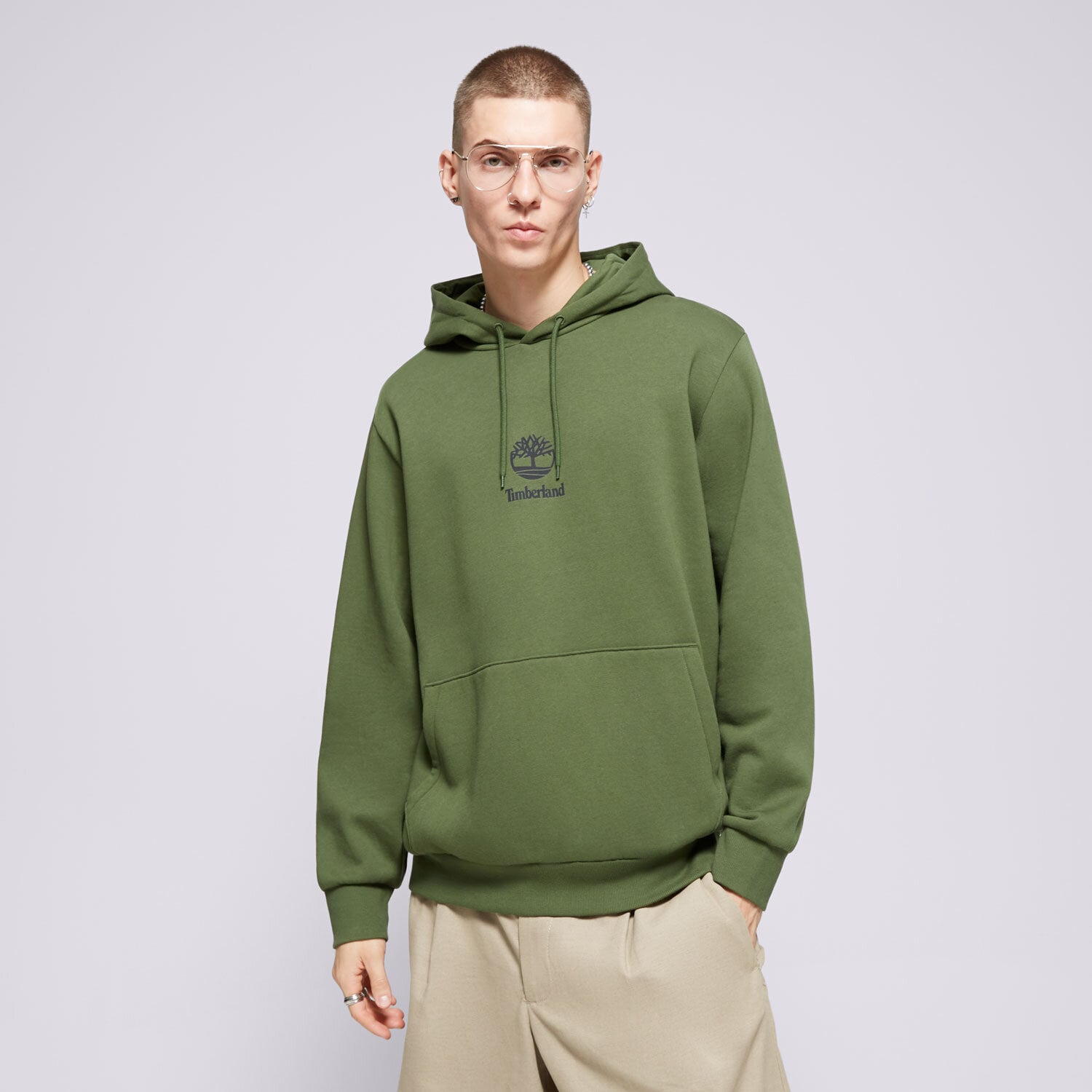 Bluza męska TIMBERLAND BLUZA Z KAPTUREM NEW SMALL LOGO PRINT TB0A6WZAEIN1 KHAKI