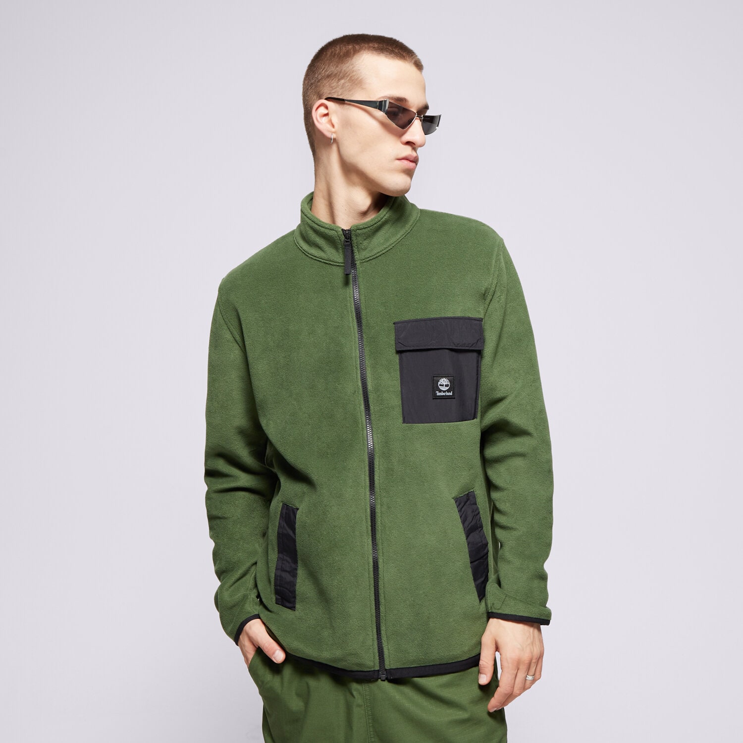 Bluza męska TIMBERLAND BLUZA ROZPINANA FULL ZIP FLEECE TB0A6WSEEIN1 KHAKI