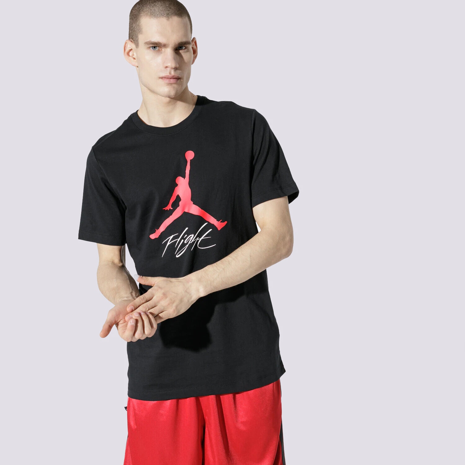 Koszulka, t-shirt sportowy męski JORDAN T-SHIRT SS JUMPMAN FLIGHT HBR TEE AO0664-010 CZARNY