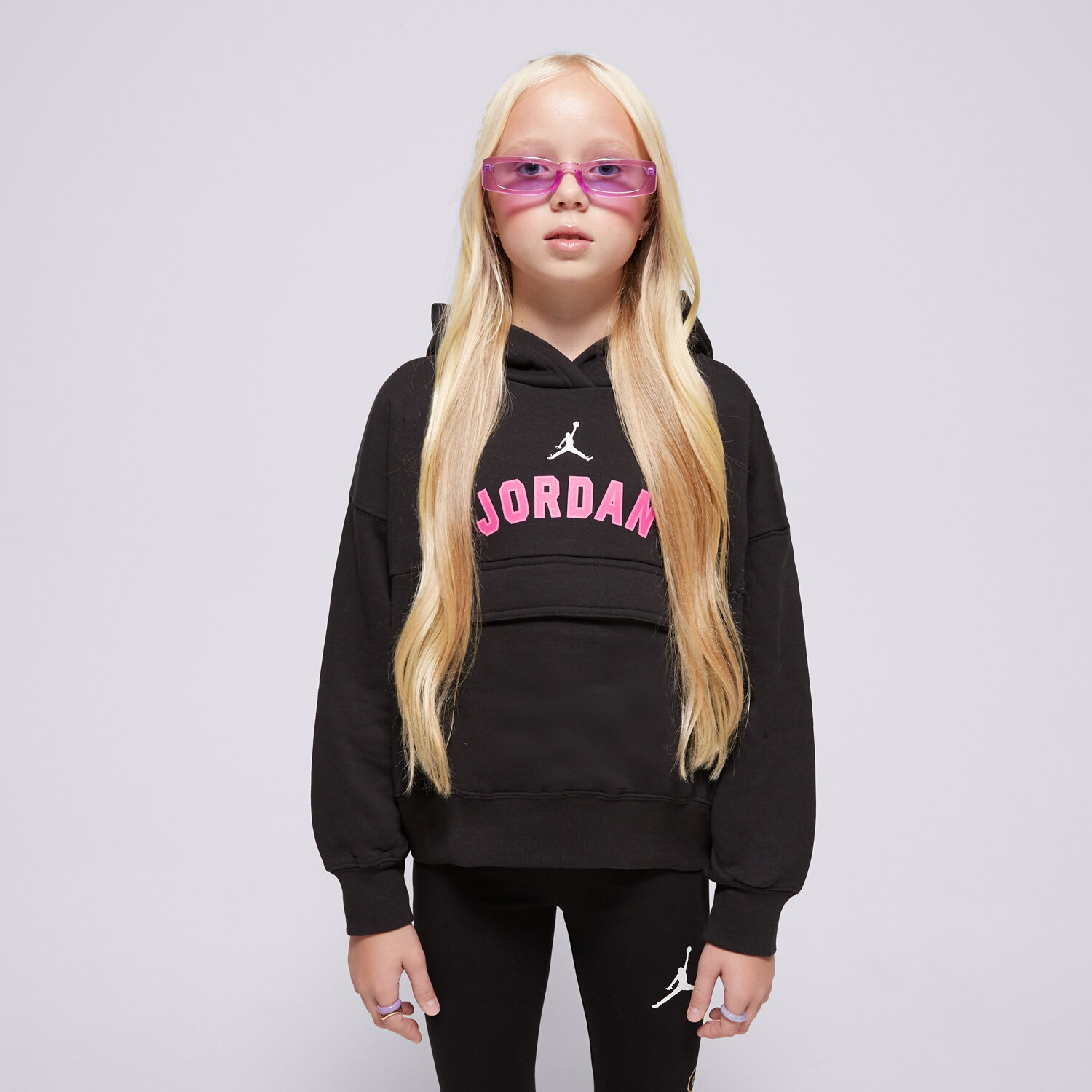 Sportowa bluza dziecięca JORDAN BLUZA Z KAPTUREM (G)BK HIT HOOD BLK G 45D352-023 CZARNY