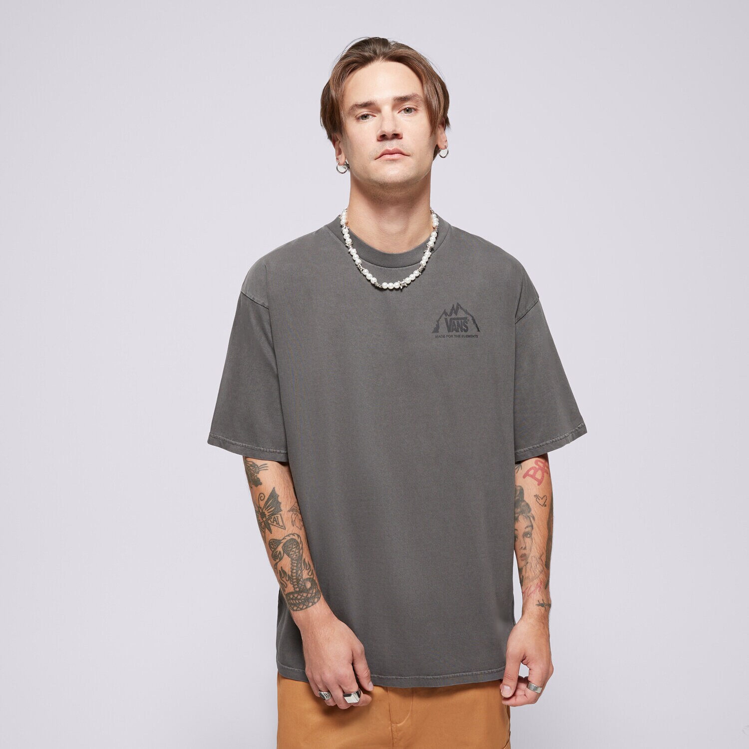 Koszulka, t-shirt sportowy męski VANS T-SHIRT MTE CRESTLINE SS TEE VN000JQPBLK1 CZARNY