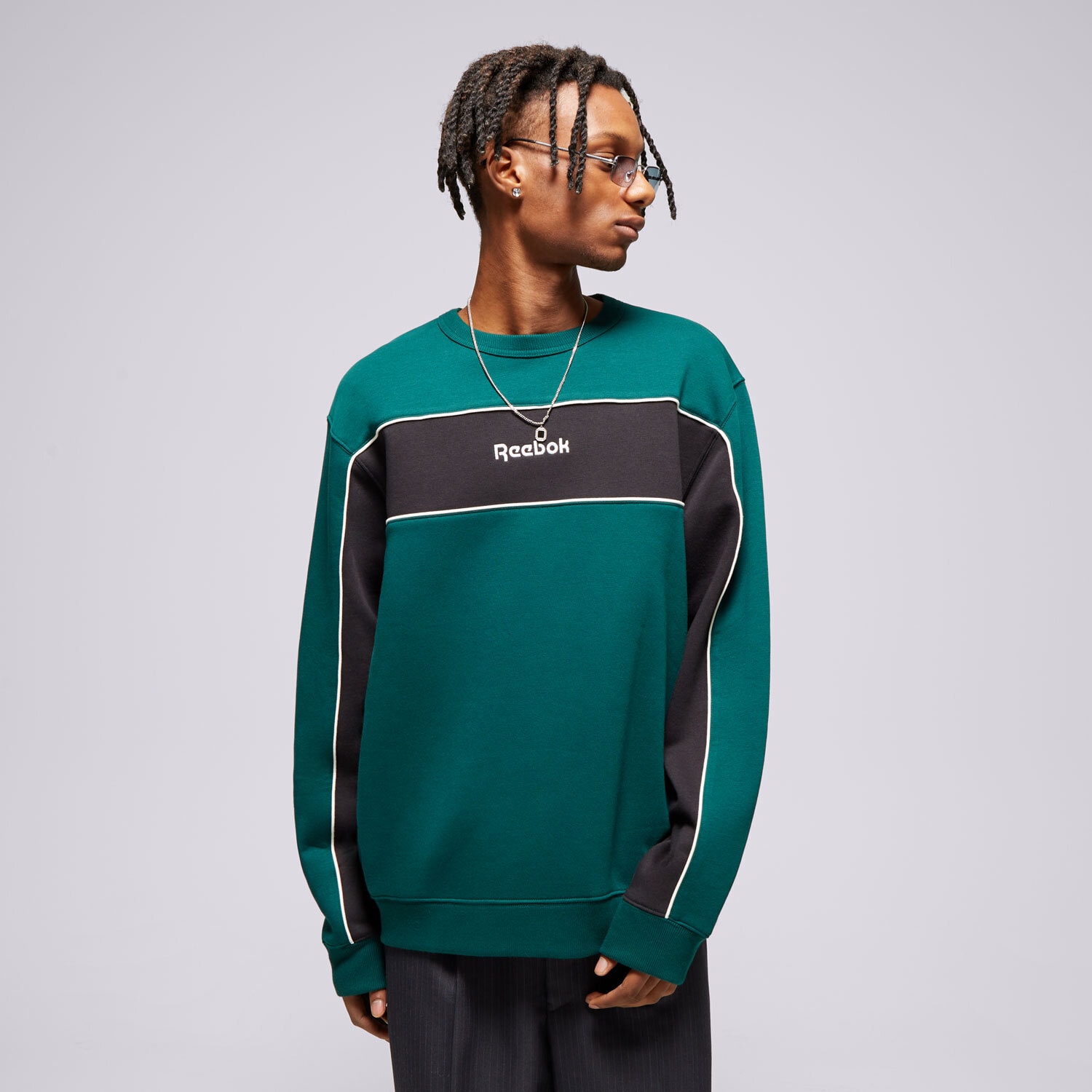 Bluza męska REEBOK BLUZA CL TEAM TRADITION CREW 100205660 ZIELONY