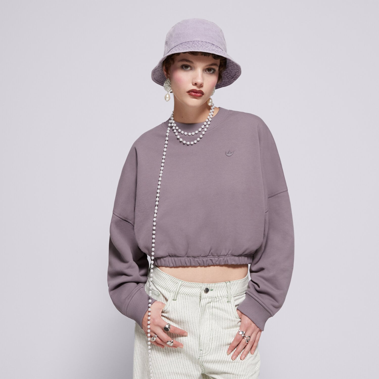 Bluza damska ADIDAS BLUZA P ESS SWEATER IY9709 SZARY